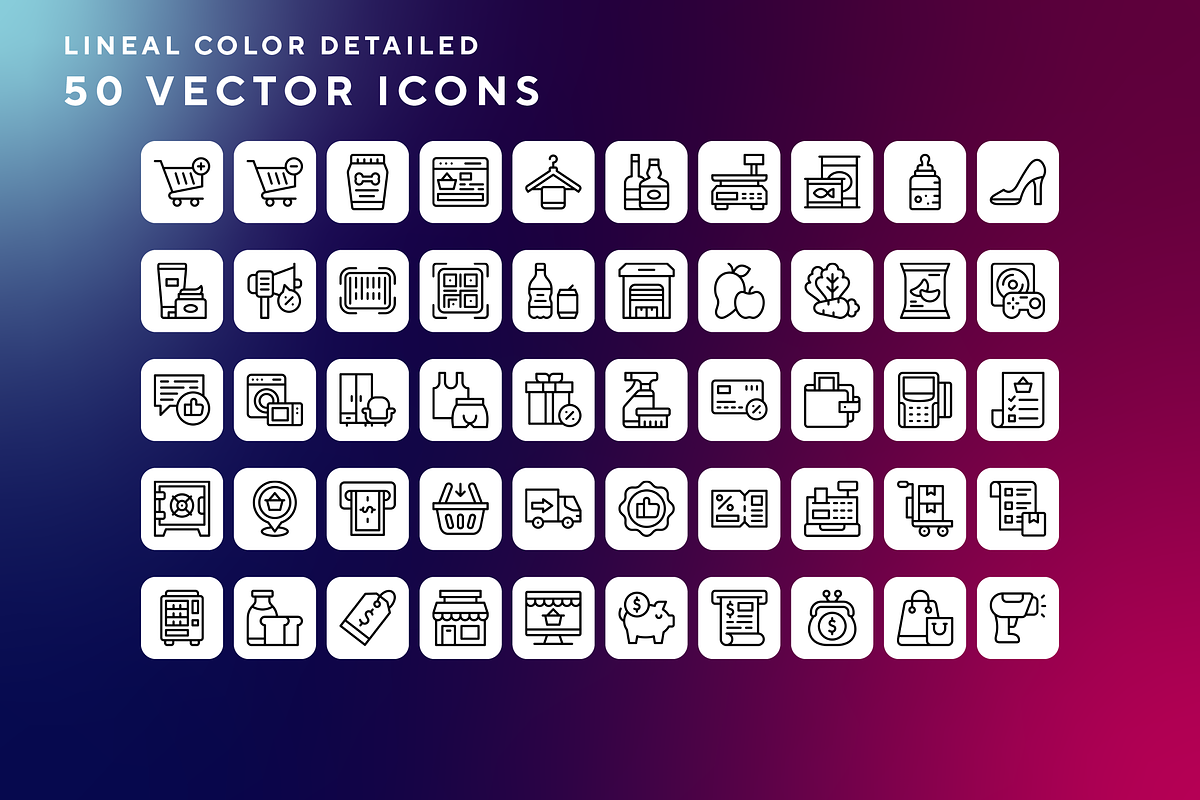Retail icons, an Outline Icon by Wencory (Photo 1 of 2)