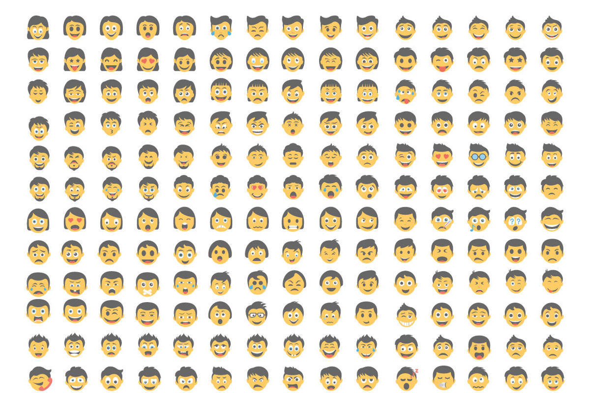 1000 Flat Smiley Icons, an Emoji Icon by Creative Stall (Photo 3 of 5)