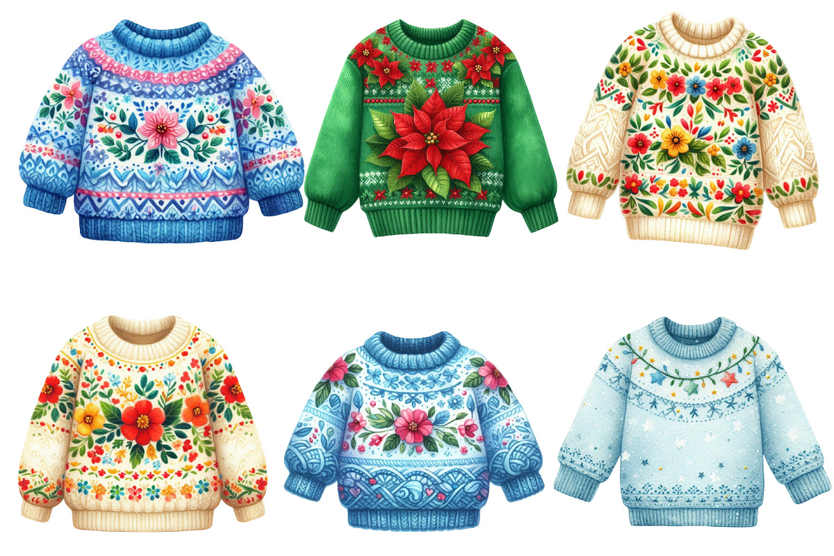 Preppy Christmas Sweater PNG Clipart, an Illustration by Designworld (Photo 2 of 4)