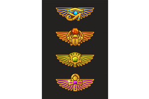 Colored UI symbols set-Egyptian, an Icon by BabySofja