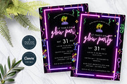 Editable Glow Party Invitation, an Invitation Template by Tracia Creative (Thumbnail 4 of 6)