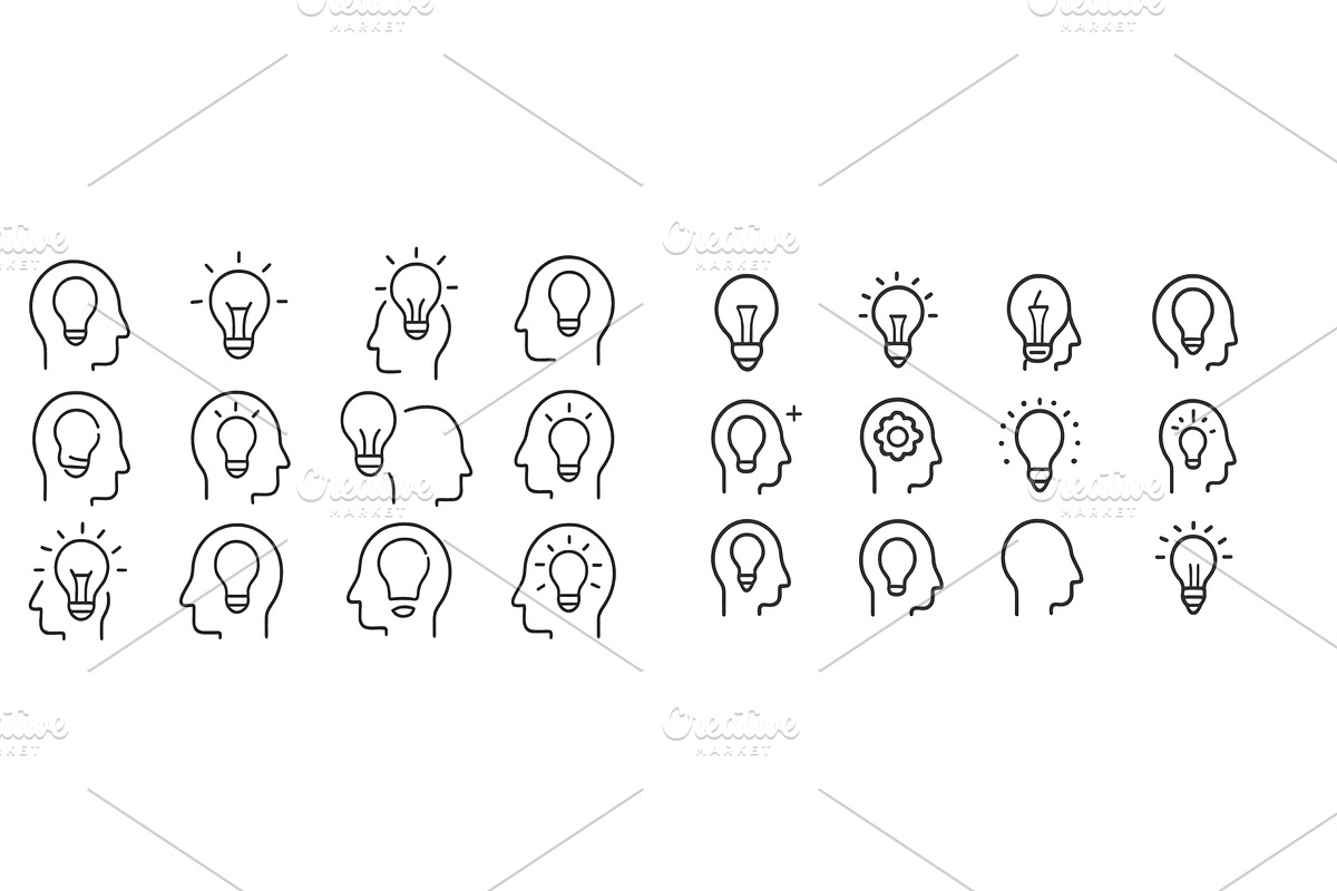 Collection of light bulb icons, an Object Illustration by ZinetroN