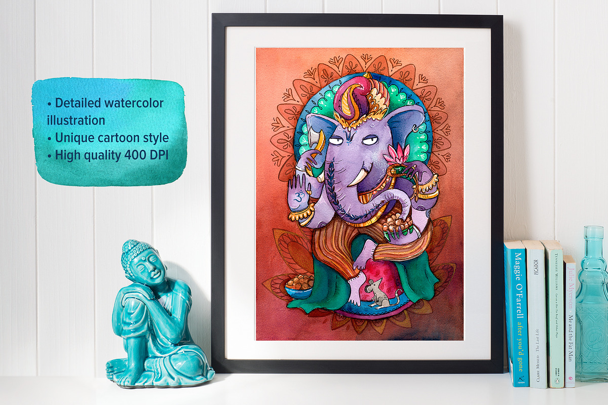 Ganesha watercolor illustration, an Illustration by Ekaterina Goncharova (Photo 2 of 4)