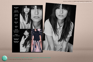 Model Comp Card 8.5x5.5 Fashion