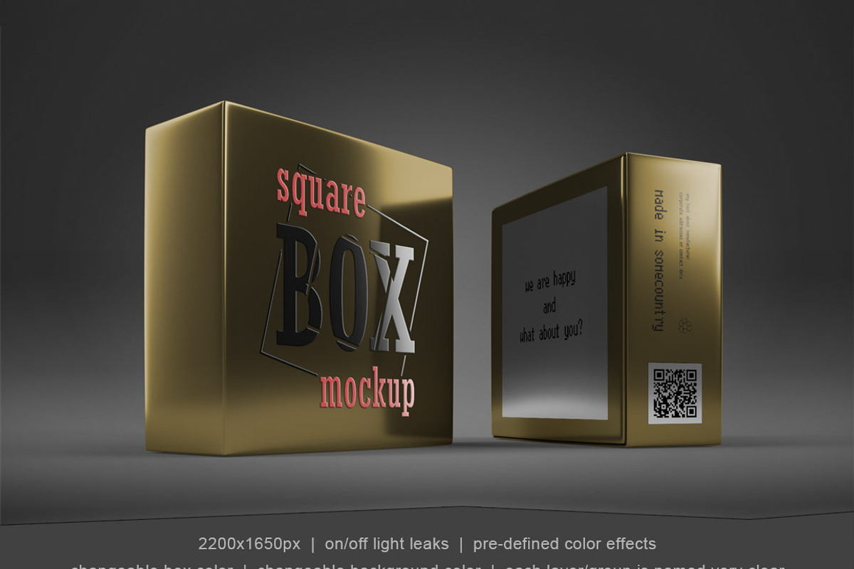 Square Box Mockup Set - 8 PSD, a Cups & Container Mockup by mockupgeek (Photo 2 of 2)