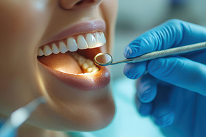 Oral Health Exam: Close-up of dentis, a Health & Medical Photo by Pixeness Studio