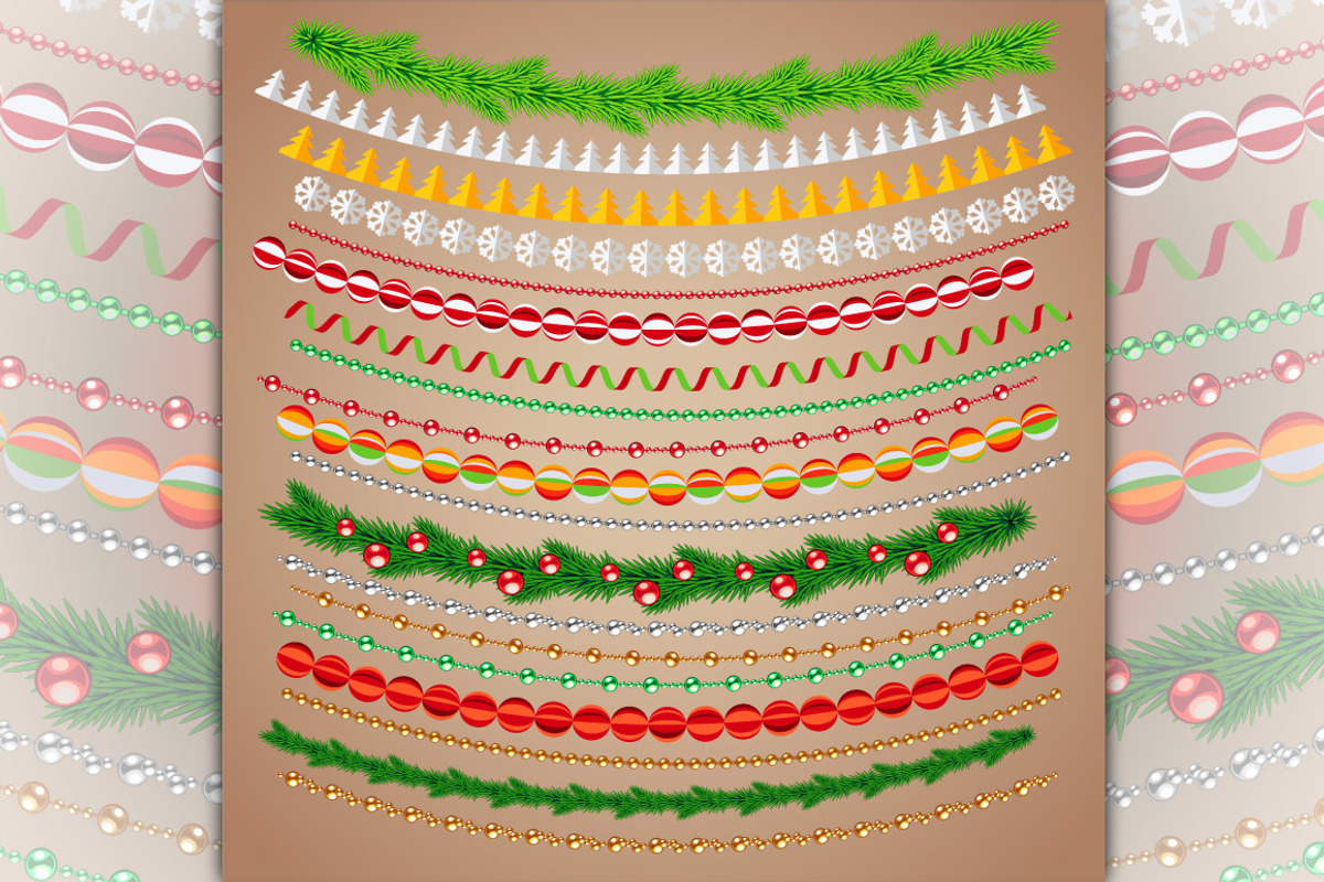 Christmas Garlands Set, a Decorative Illustration by Voysla's Shop (Photo 4 of 5)