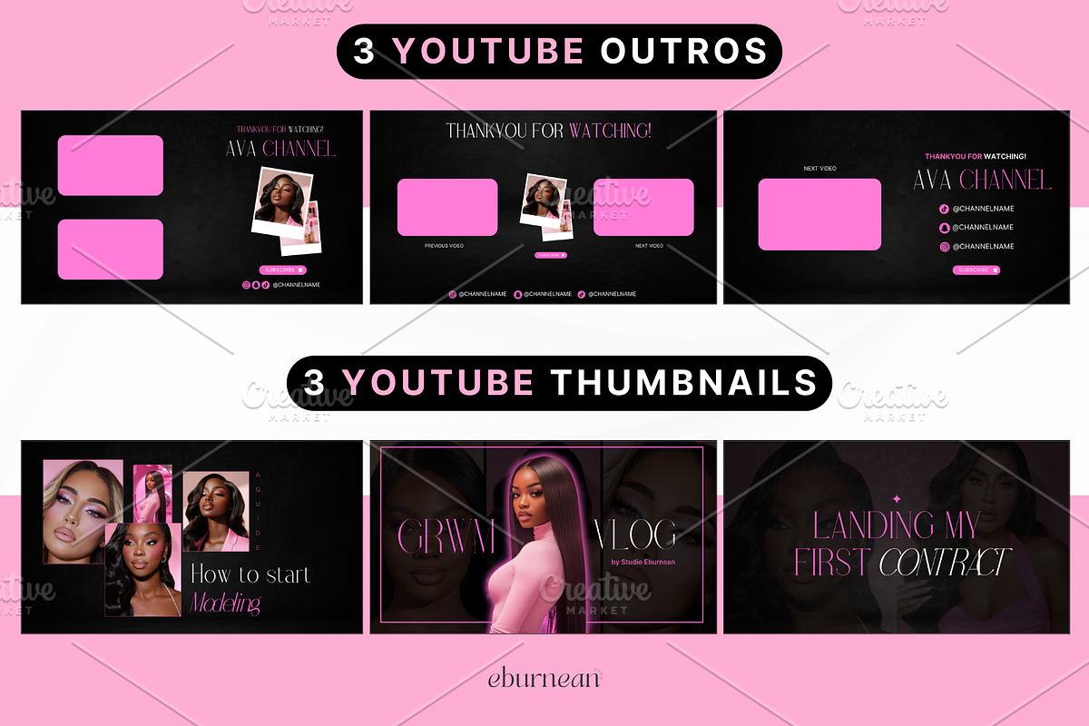 YouTube Branding Kit for Canva, a Social Media Template by Studio Eburnean (Photo 9 of 9)