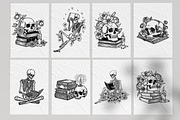 Skull Reader Illustration Bundle, an Illustration by Tekuni (Thumbnail 5 of 13)