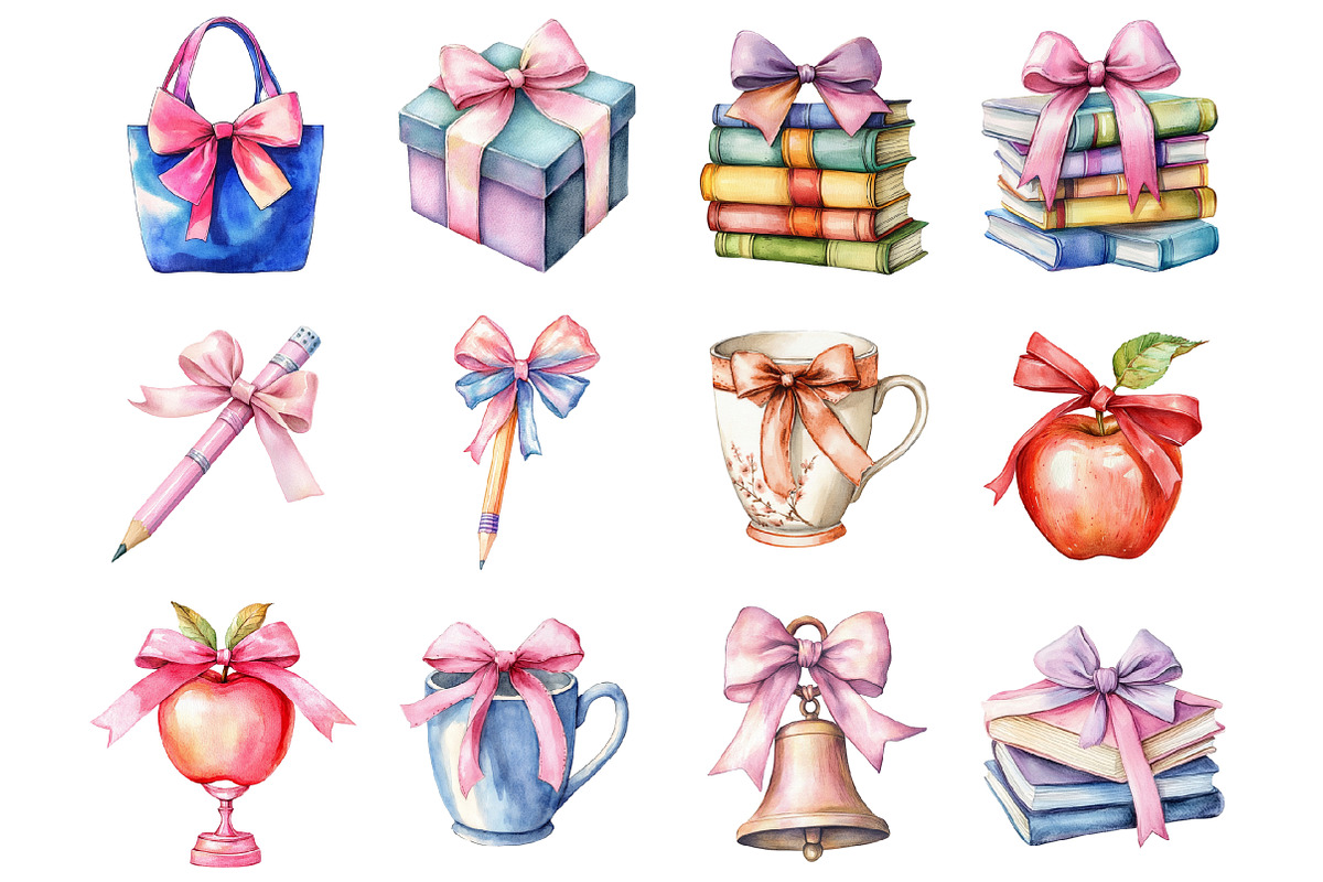 Teacher Coquette Bow Clipart, a Graphic by CitraGraphics (Photo 4 of 4)