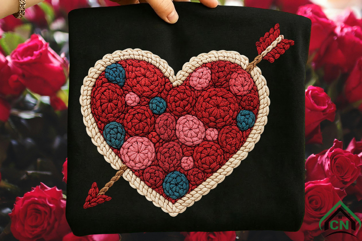 Yarn Crochet Valentine Heart Png, an Illustration by Craft Nest (Photo 2 of 7)