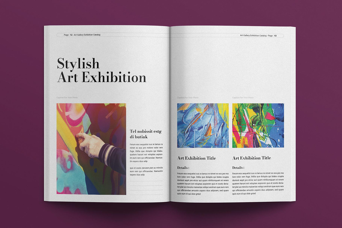 Art Gallery Exhibition Catalog, a Brochure Template by E-Type (Photo 5 of 8)