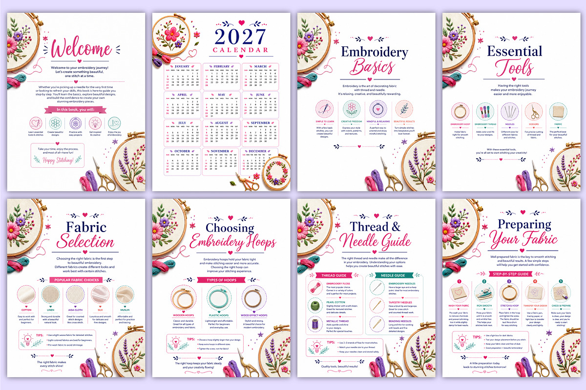 2027 Embroidery Designs for Beginner, a Stationery Template by Mustafiz (Photo 2 of 5)