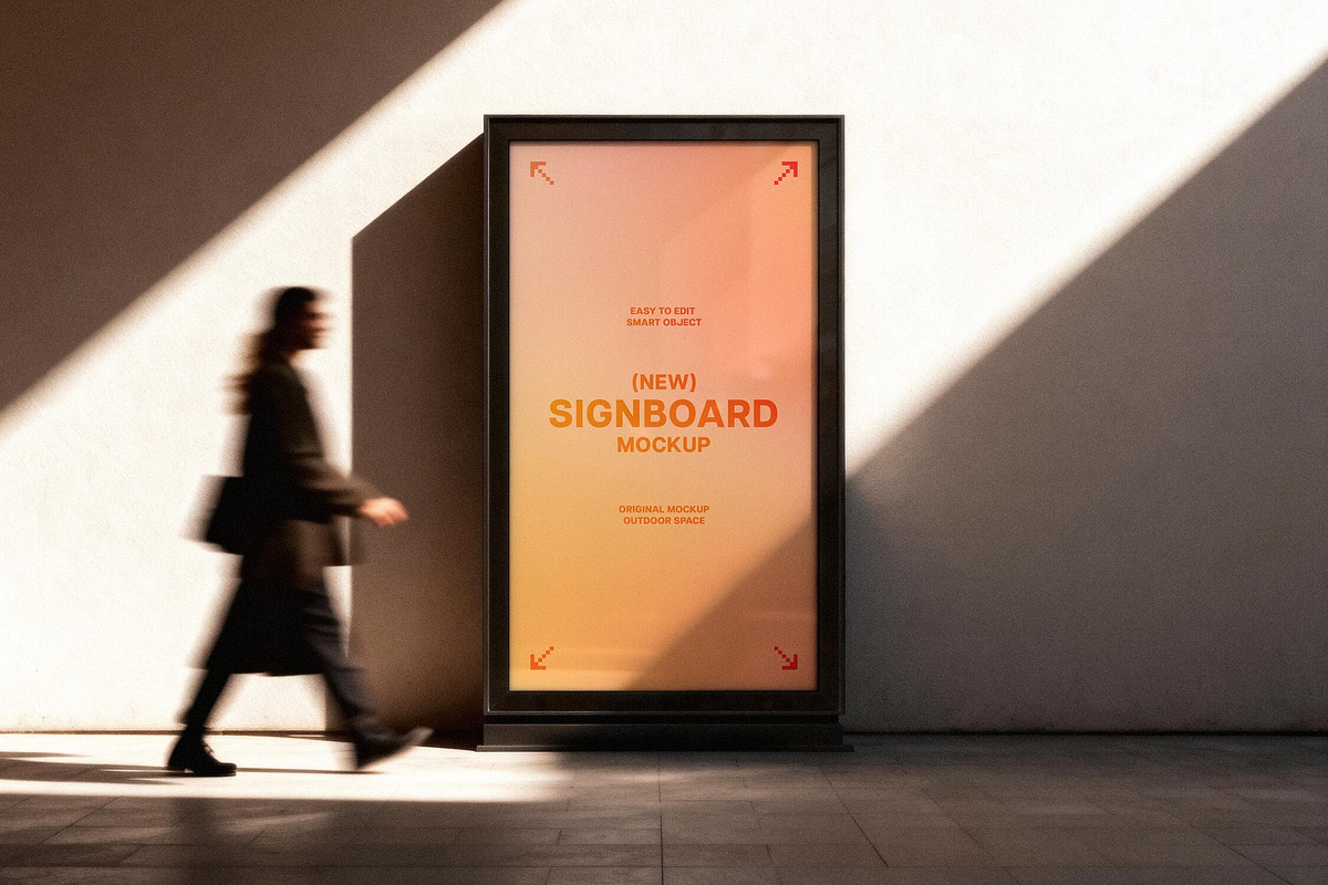 Outdoor Vertical Signboard Mockup, an Advertising Mockup by Design Squad (Photo 1 of 4)
