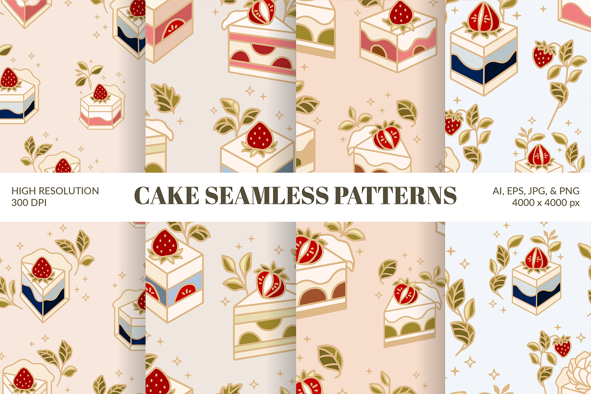 Vintage Cake Logo Set, a Food Illustration by Artflorara (Photo 6 of 9)