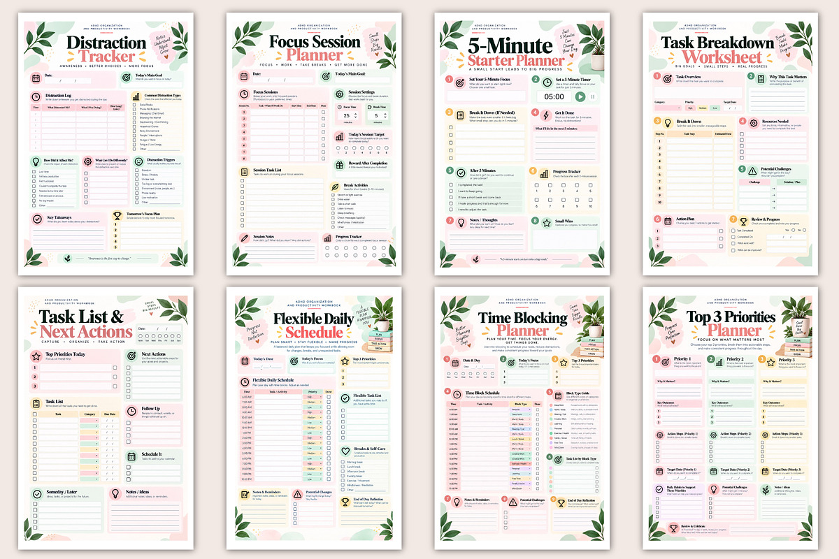 ADHD Organization and Productivity, a Stationery Template by Designmela01 (Photo 2 of 5)