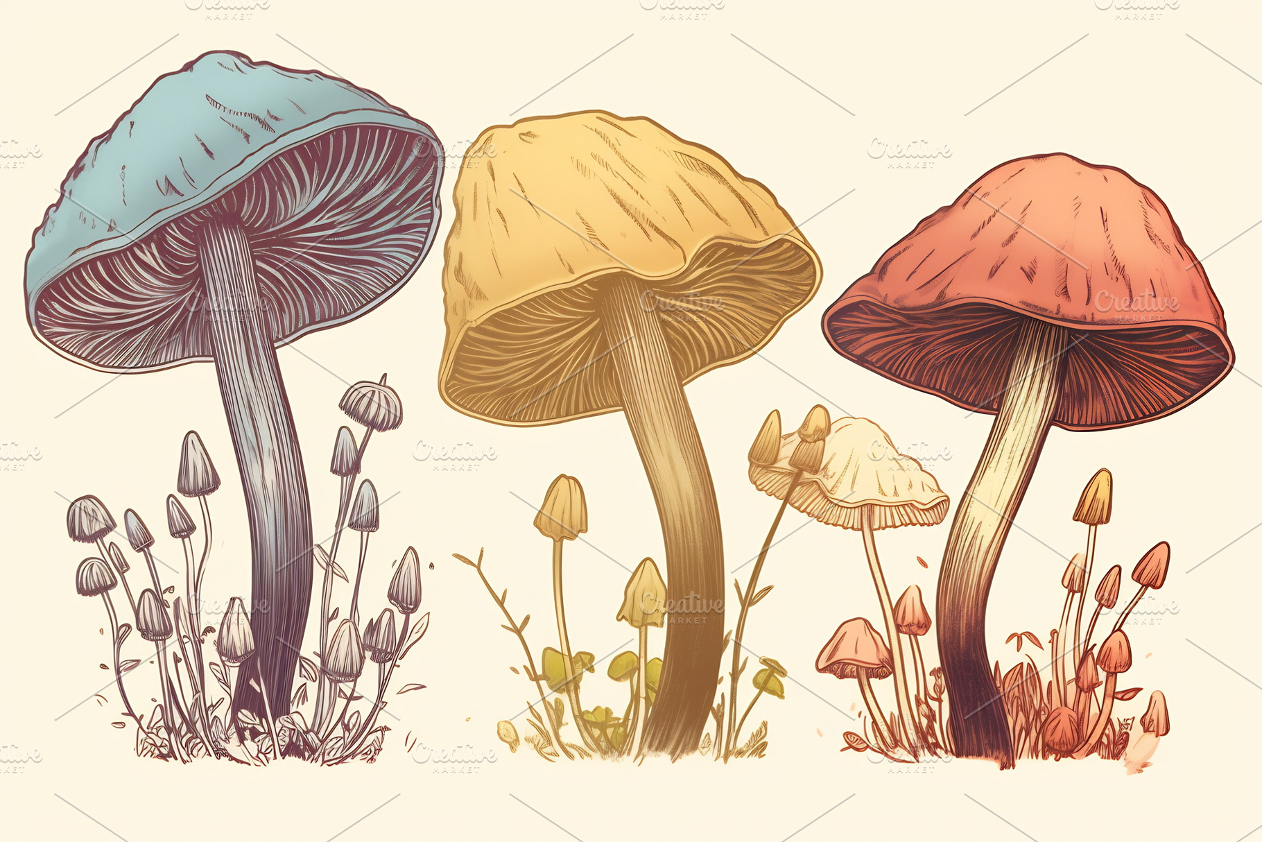 Colorful forest mushrooms, a Photo by Beautiful things