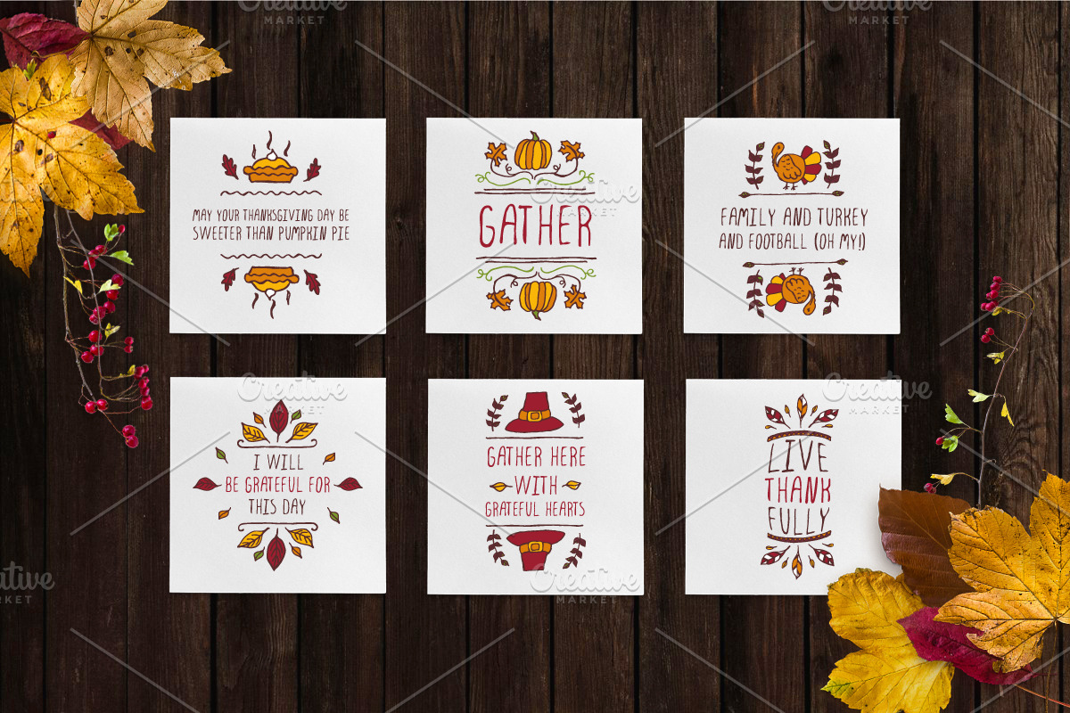 50 Thanksgiving greeting cards, a Decorative Illustration by AV Design (Photo 4 of 10)
