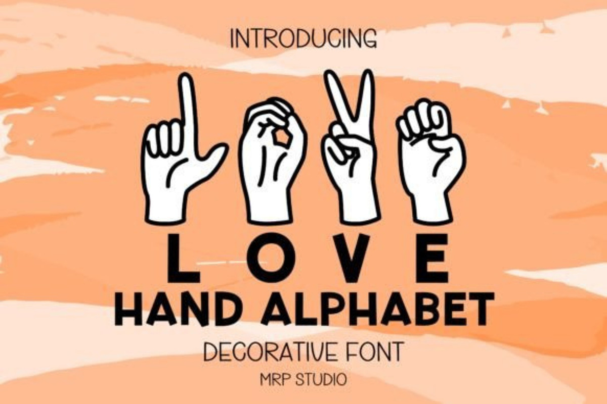 Hand Alphabet Font, a Symbol Font by Personalized1926 (Photo 1 of 6)