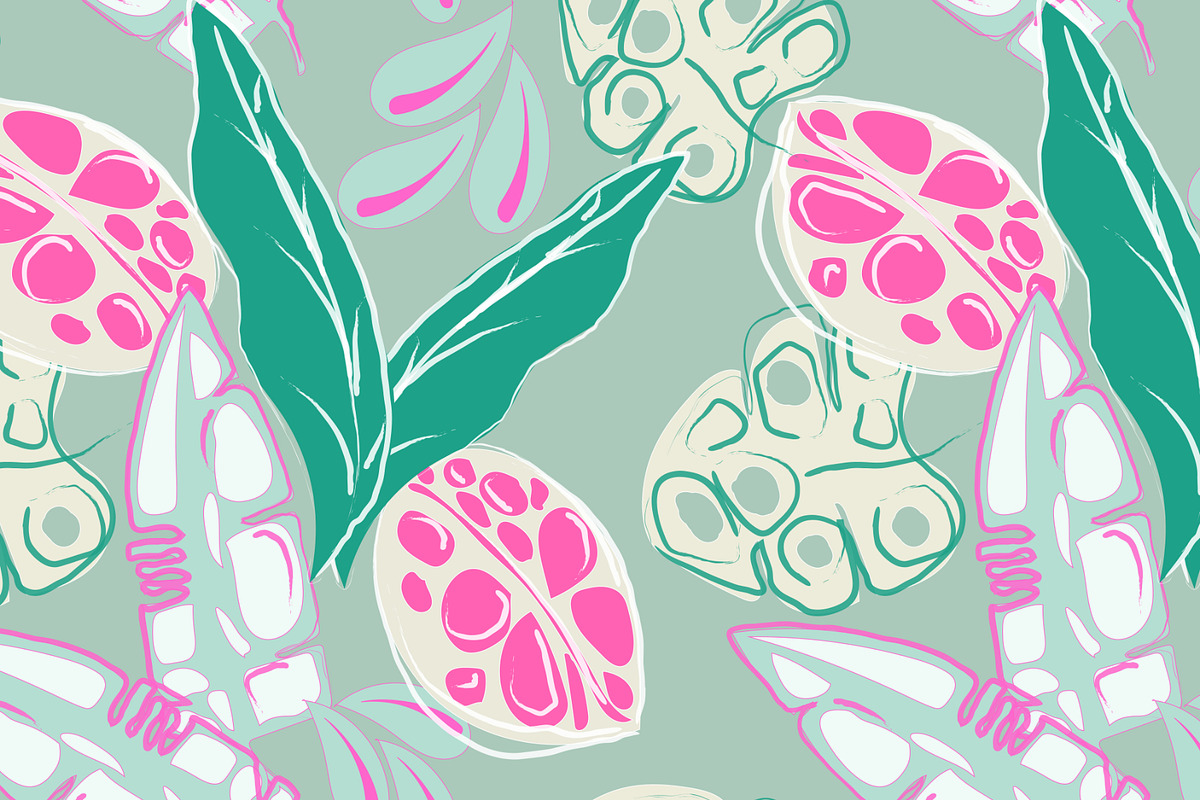 Cartoon jungle monstera leaves, a Pattern Graphic by Cotton Melon pattern Shop (Photo 3 of 6)