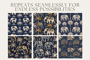 8 Tribal Elephant Seamless Patterns, a Pattern Graphic by Inknfolly (Thumbnail 2 of 5)