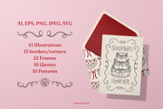 Coquette Wedding Cliparts & Frames, an Object Illustration by Felizabeth Design (Thumbnail 2 of 14)