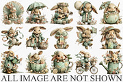 Whimsical Summer Bunny Clipart PNG, an Illustration by Canvas Craft (Thumbnail 4 of 7)