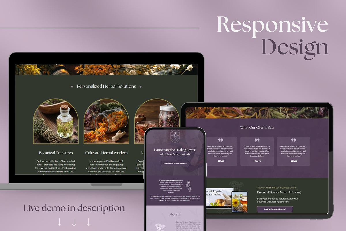 Holistic Brand Canva Website, a Landing Page Template by Unalome Design Studio (Photo 5 of 5)