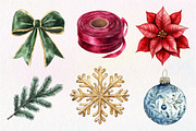 Watercolor Moody Christmas Clipart, an Illustration by Dream Creation (Thumbnail 2 of 6)