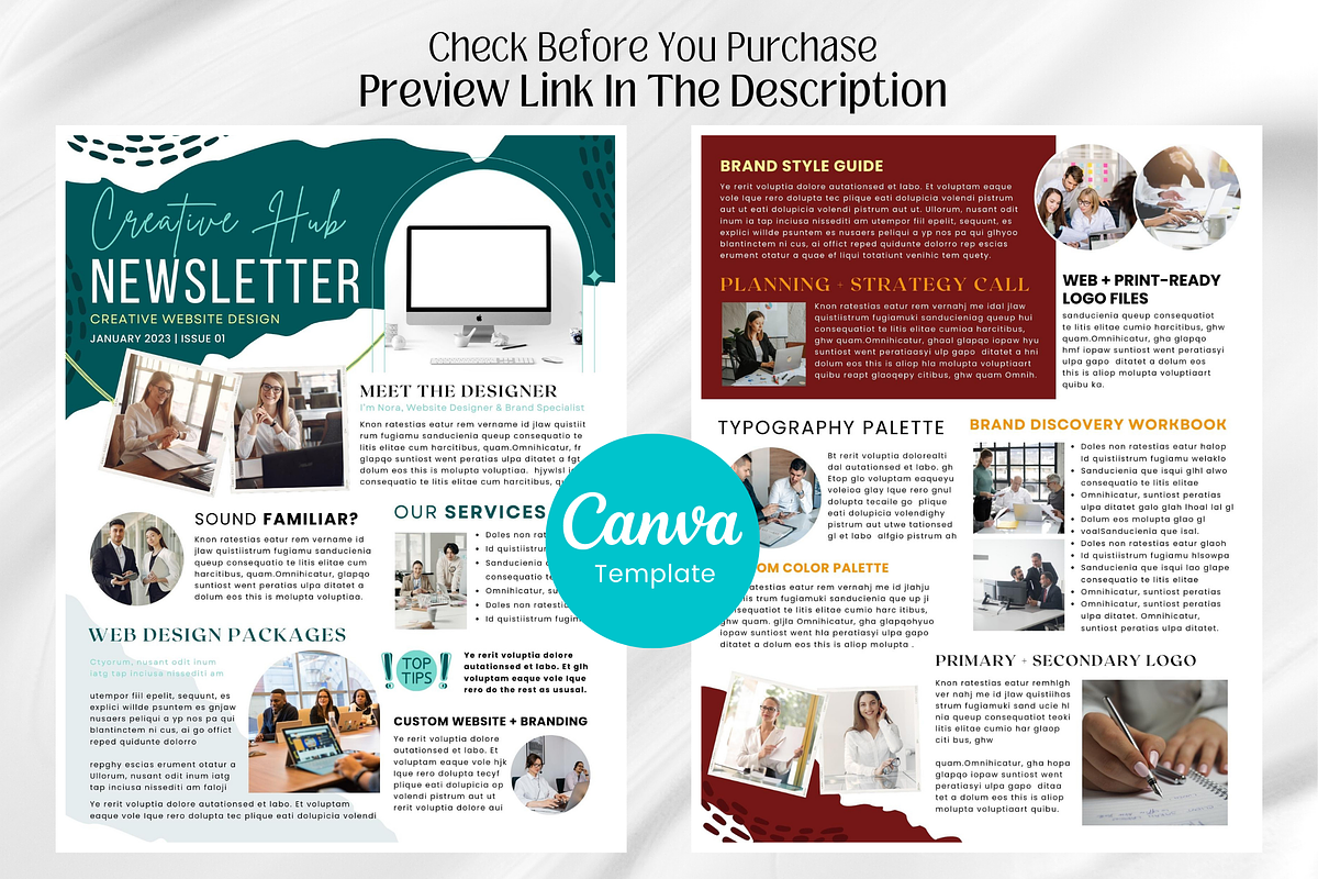 Editable Canva Newsletter Template preview 2