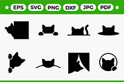 Hiding Cat glowing eyes Silhouettes, an Animal Illustration by Artonix (Thumbnail 1 of 3)