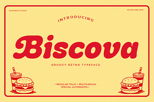 Biscova - Groovy Retro Display Font, a Serif Font by RagamKata