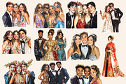 PROM TEENAGE STUDENTS CLIPART, a Person Illustration by Daring Digies (Thumbnail 4 of 10)