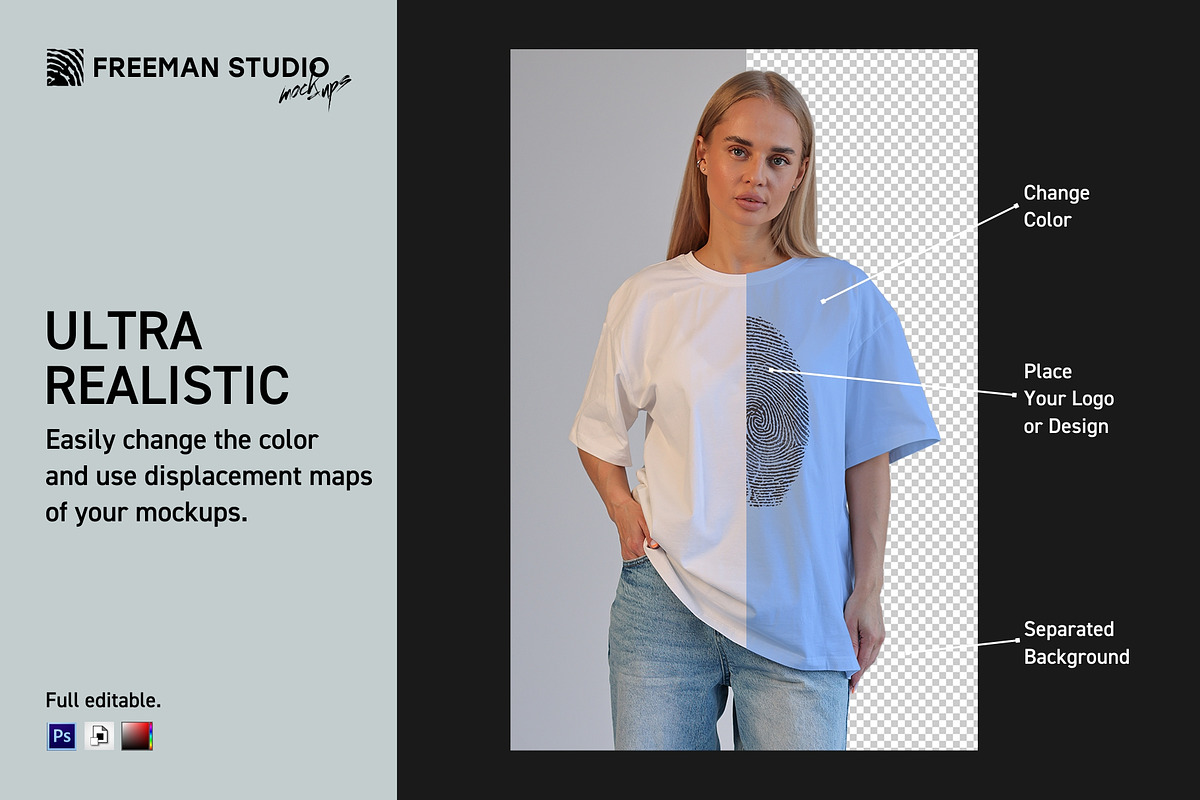 T-Shirt Mockup, a Shirt Mockup by Freeman Studio (Photo 5 of 14)