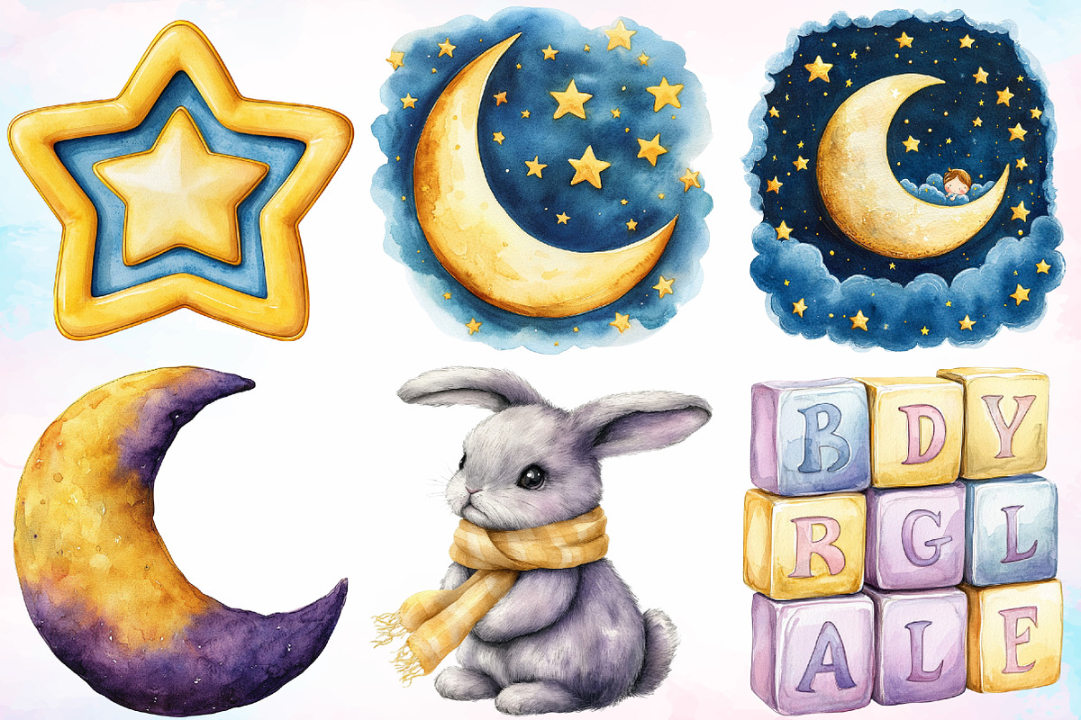 Yellow Light Lilac Baby Nursery PNG, an Illustration by Canvas Craft (Photo 2 of 3)