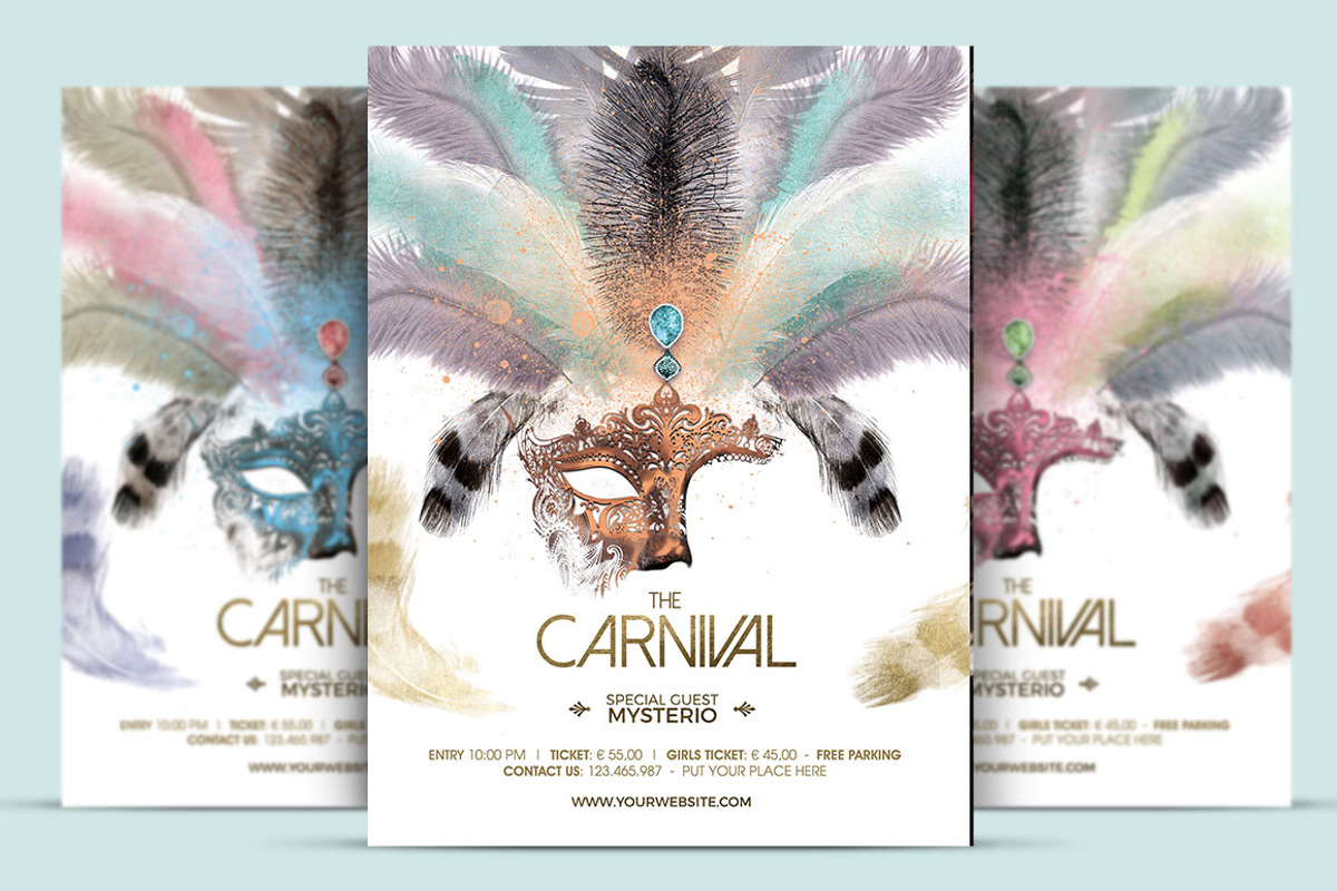 Mardi Gras Masquerade Ball Flyer, a Flyer Template by Ade Concept (Photo 1 of 6)