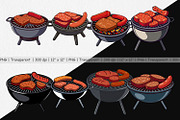 BBQ Grill Clipart, a Graphic by Artnoy (Thumbnail 2 of 5)