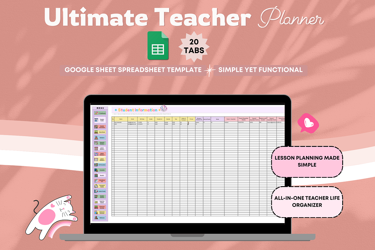 Ultimate Teacher Planner Spreadsheet preview 2