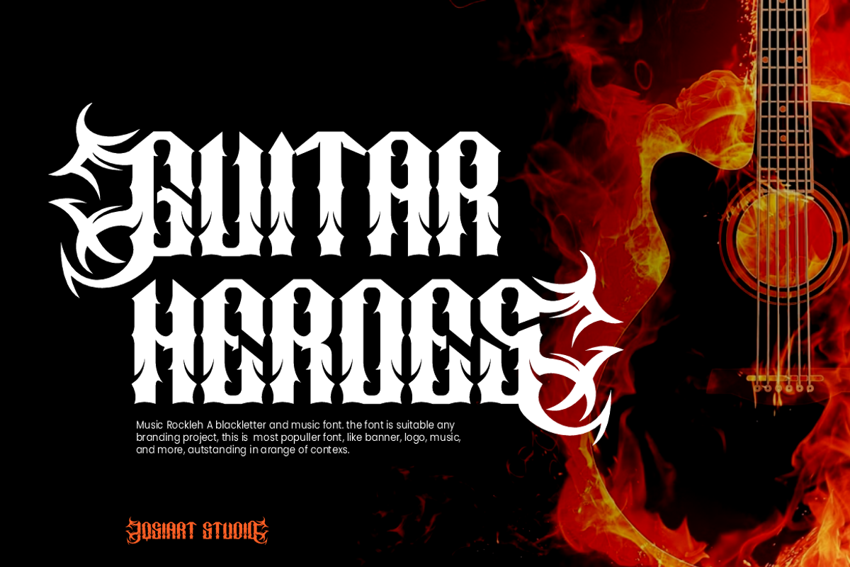 Music Rockleh - Music Font, a Blackletter Font by Iqsiart Studio (Photo 2 of 10)