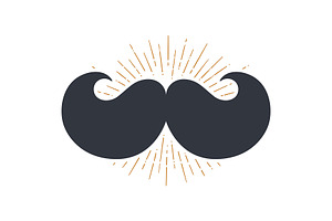 Black mustache. Imperial mustache, an Object Illustration by Foxys Graphic