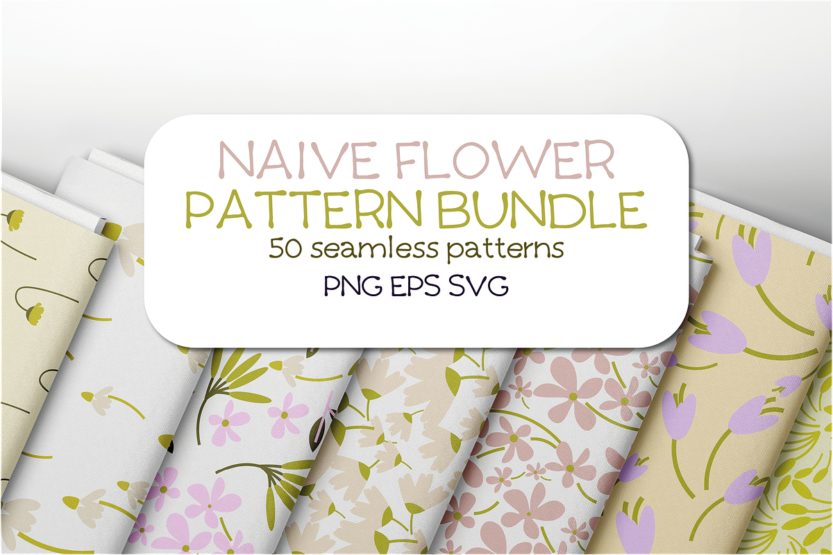 Naive Flower Pattern Bundle, a Pattern Graphic by Bonfloret Studio (Photo 1 of 16)