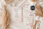 Pink Floral Wedding Invitation Suite, an Invitation Template by Arslan (Thumbnail 3 of 6)
