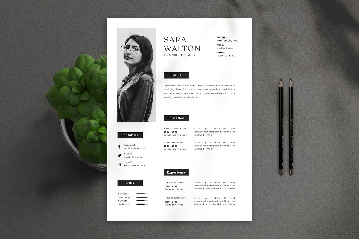 Minimal Resume CV, a Resume Template by Saman Osama (Photo 2 of 3)