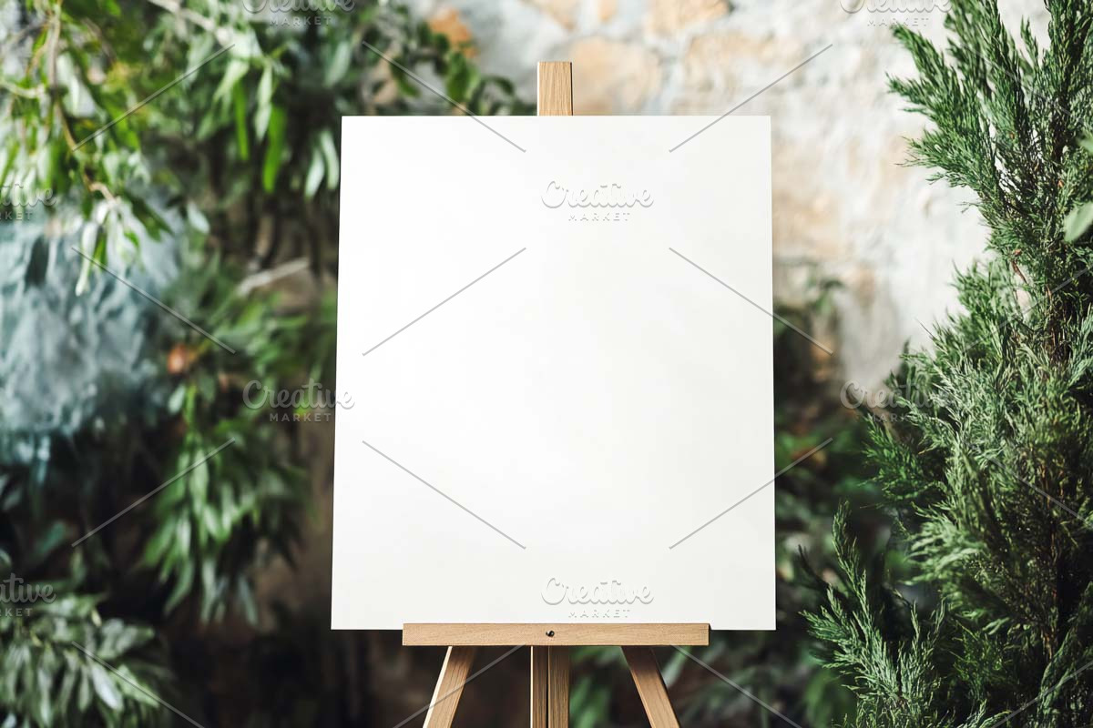 blank white welcome sign, a Templates & Theme by VetalStock