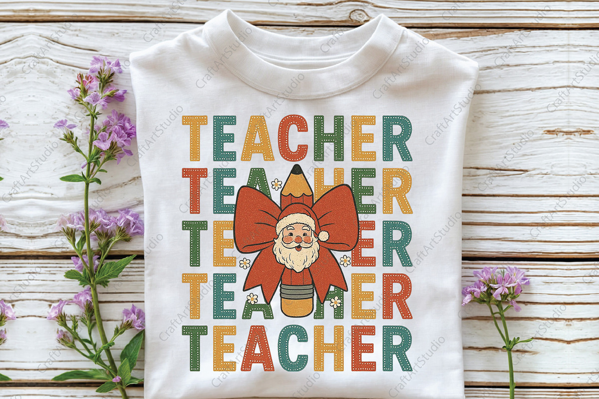 Teacher Pencil Christmas Coquette, an Illustration by CraftArtStudio (Photo 2 of 4)