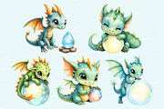 Cute Baby Dragon Clipart PNG, an Animal Illustration by Printable Pretty Studio (Thumbnail 2 of 3)