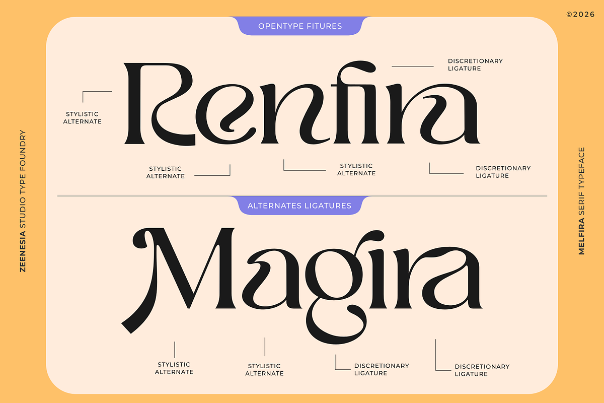 Melfira, a Serif Font by zeenesia (Photo 5 of 22)