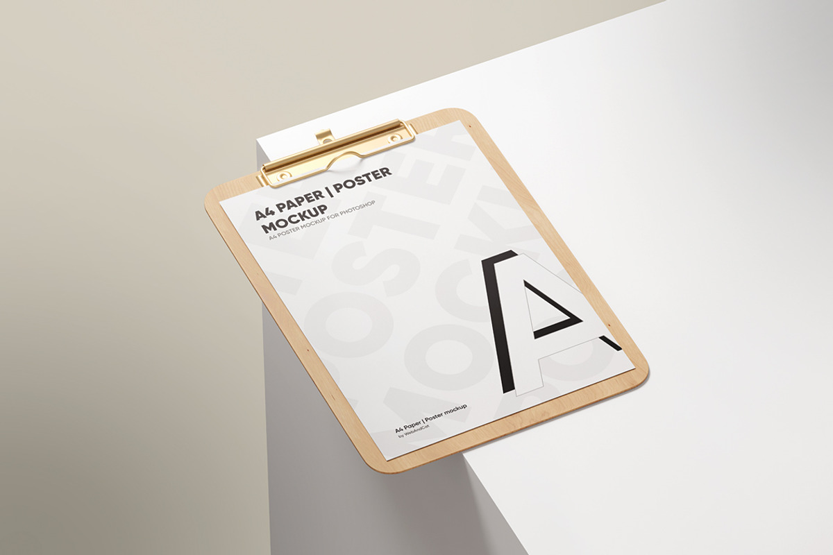Clipboard With A4 Poster Mockup, a Books & Magazine Mockup by WebAndCat (Photo 4 of 12)