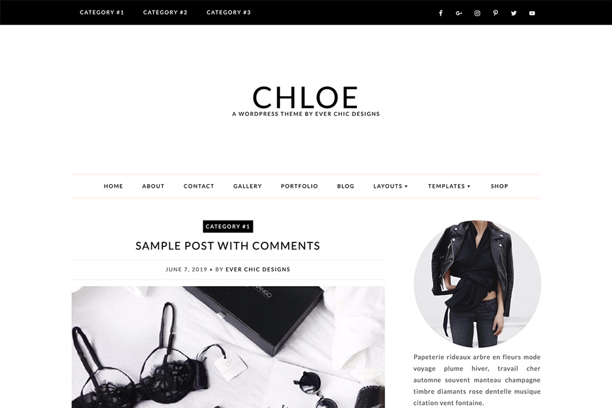 Chloe Feminine Wordpress Blog Theme, a WordPress Template by The Reverie Collective (Photo 3 of 3)