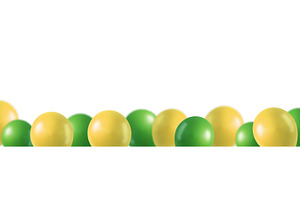 Green and yellow 3D balloons border, an Illustration by GraphiShop